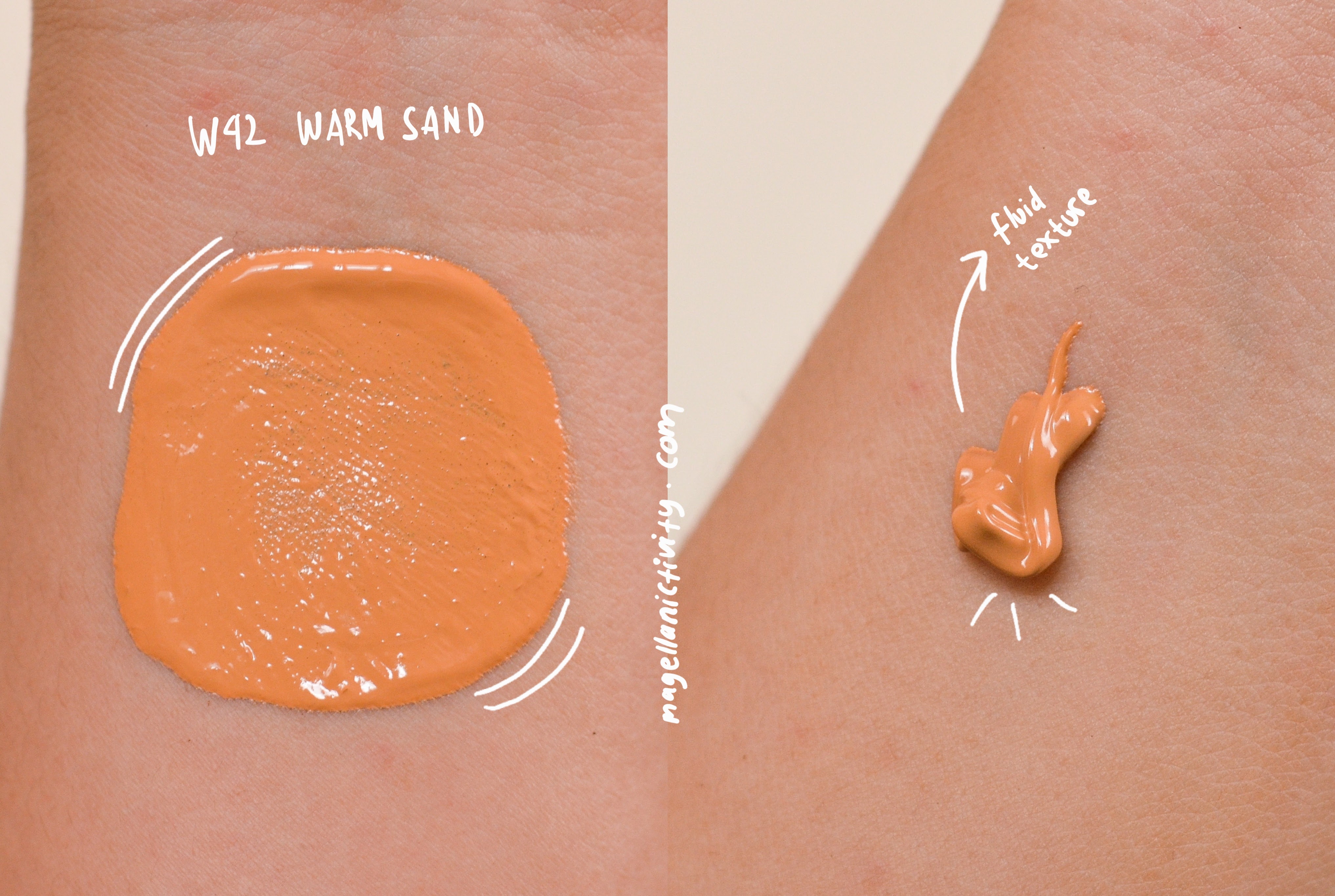 Swatch Make Over Hydrastay Glow Fluid Foundation (W42 Warm Sand) Swatch Make Over Hydrastay Glow Fluid Foundation (W42 Warm Sand)