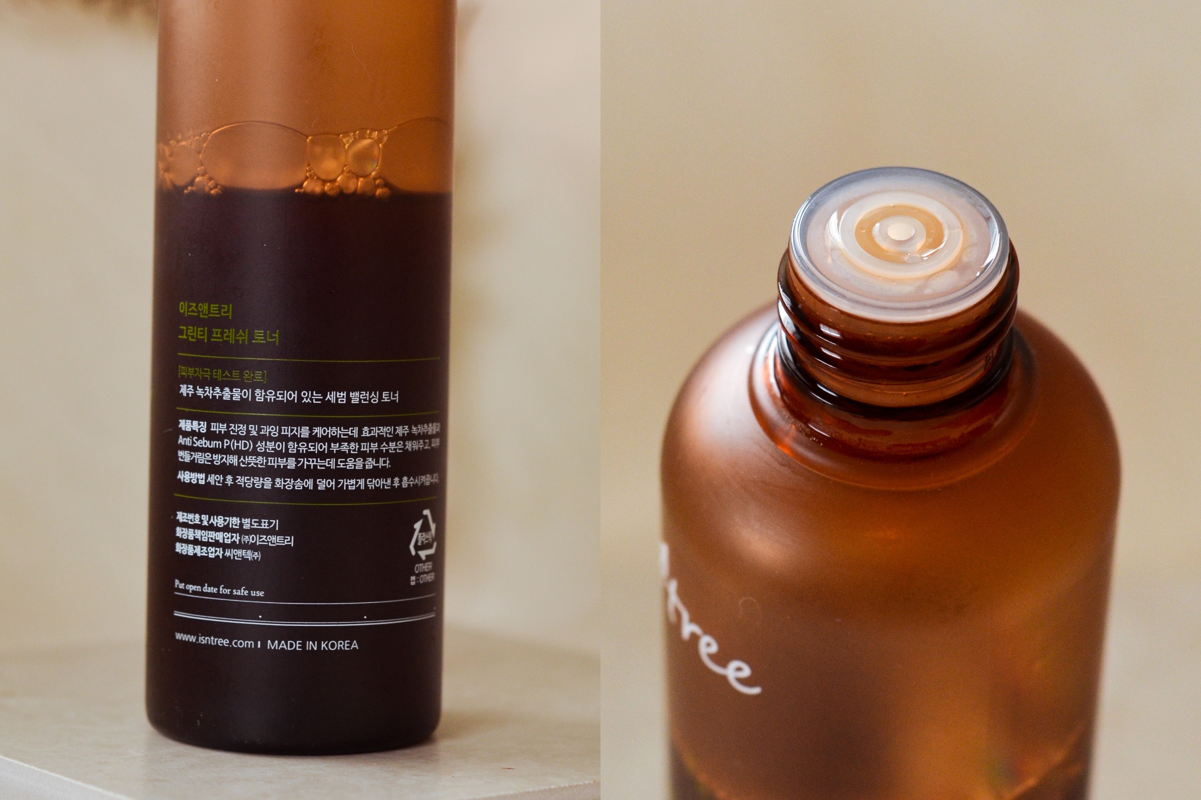 Bottle of Isntree Green Tea Fresh Toner