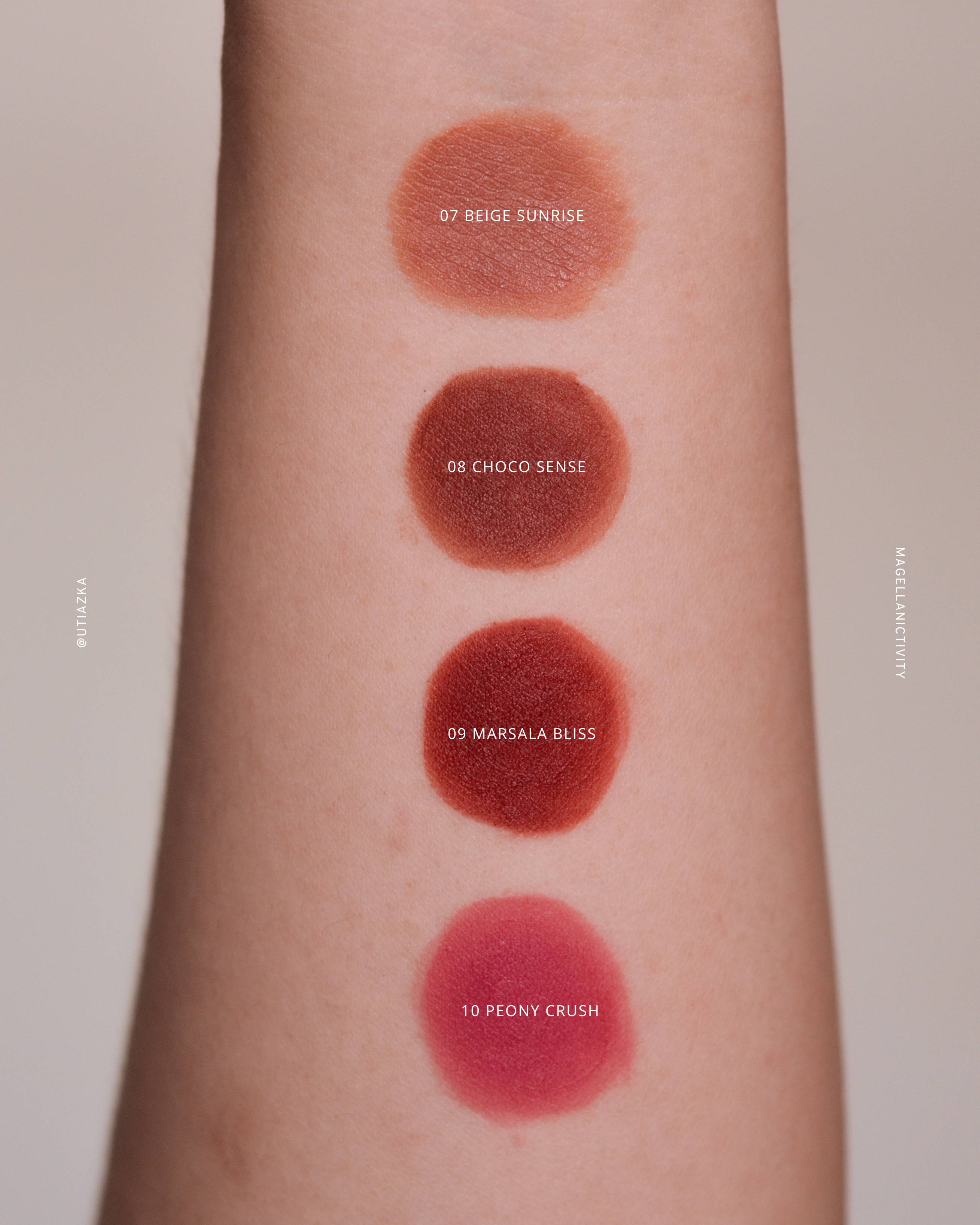 hand swatches of Barenbliss Cherry Makes Cheerful Lip Velvet all new shades
